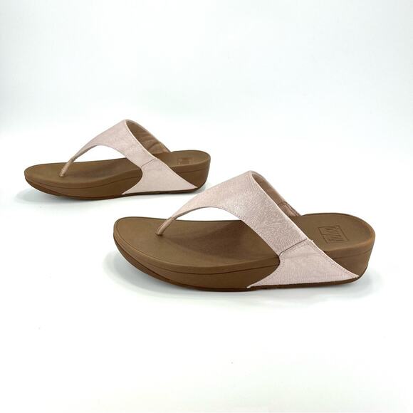 Fitflop Lulu Thong-Toe Sandal/Flip Flop Size 10 Rose Gold Arch Support Cushioned - Picture 16 of 16